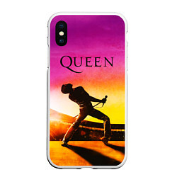 Чехол iPhone XS Max матовый Queen Фредди Меркьюри, цвет: 3D-белый