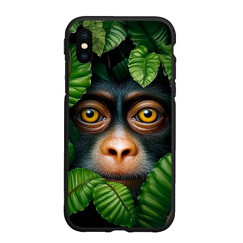 Чехол iPhone XS Max матовый Черная обезьянка / 3D-Черный – фото 1