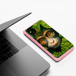 Чехол iPhone XS Max матовый Обезьянка в джунгли, цвет: 3D-баблгам — фото 2