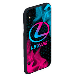 Чехол iPhone XS Max матовый Lexus - neon gradient, цвет: 3D-черный — фото 2