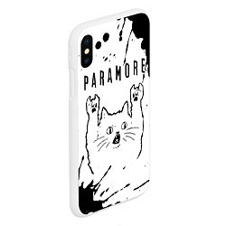 Чехол iPhone XS Max матовый Paramore рок кот на светлом фоне, цвет: 3D-белый — фото 2