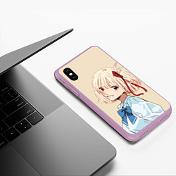 Чехол iPhone XS Max матовый Chisato Nishikigi - Lycoris Recoil, цвет: 3D-сиреневый — фото 2