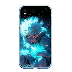 Чехол iPhone XS Max матовый Аура киллуа - hunter x hunter, цвет: 3D-голубой