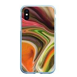 Чехол iPhone XS Max матовый Waves colors, цвет: 3D-голубой