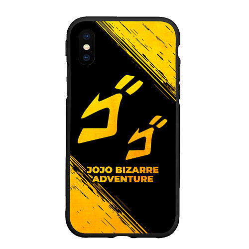 Чехол iPhone XS Max матовый JoJo Bizarre Adventure - gold gradient / 3D-Черный – фото 1