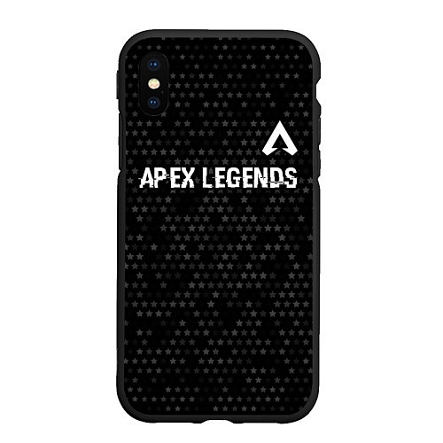 Чехол iPhone XS Max матовый Apex Legends glitch на темном фоне: символ сверху / 3D-Черный – фото 1
