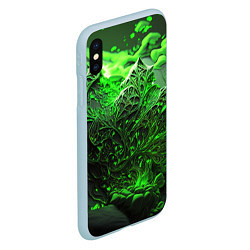 Чехол iPhone XS Max матовый Зеленая кислота, цвет: 3D-голубой — фото 2