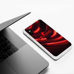 Чехол iPhone XS Max матовый CS GO red neon, цвет: 3D-белый — фото 2