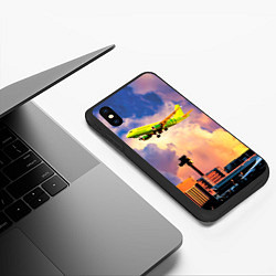 Чехол iPhone XS Max матовый S7 Боинг 737 в облаках, цвет: 3D-черный — фото 2