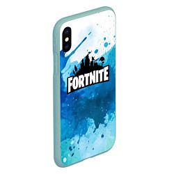 Чехол iPhone XS Max матовый Fortnite Logo Paint, цвет: 3D-мятный — фото 2