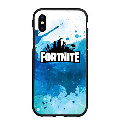 Чехол iPhone XS Max матовый Fortnite Logo Paint