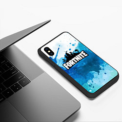 Чехол iPhone XS Max матовый Fortnite Logo Paint, цвет: 3D-черный — фото 2