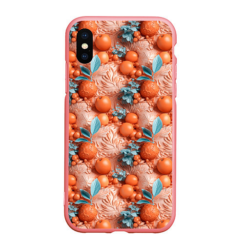 Чехол iPhone XS Max матовый Сочные фрукты клипарт / 3D-Баблгам – фото 1