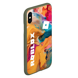 Чехол iPhone XS Max матовый Roblox Logo Color, цвет: 3D-темно-зеленый — фото 2