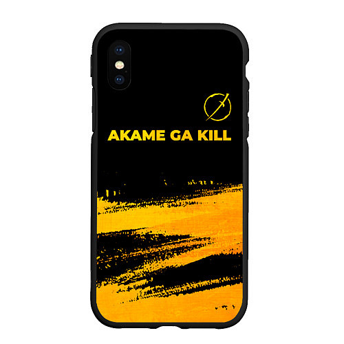 Чехол iPhone XS Max матовый Akame ga Kill - gold gradient: символ сверху / 3D-Черный – фото 1