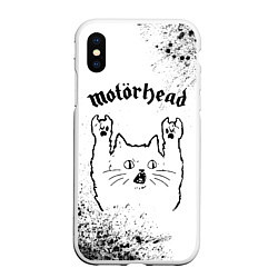 Чехол iPhone XS Max матовый Motorhead рок кот на светлом фоне