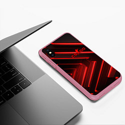 Чехол iPhone XS Max матовый Red neon CS GO, цвет: 3D-малиновый — фото 2