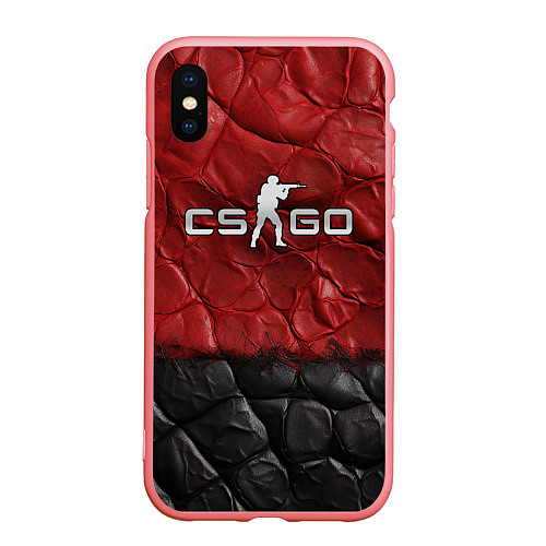 Чехол iPhone XS Max матовый CS GO red black texture / 3D-Баблгам – фото 1