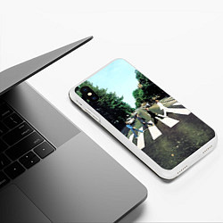 Чехол iPhone XS Max матовый The Beatles альбом Abbey Road, цвет: 3D-белый — фото 2