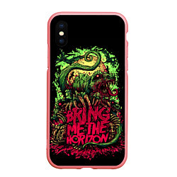 Чехол iPhone XS Max матовый Bring me the horizon dinosaurs, цвет: 3D-баблгам