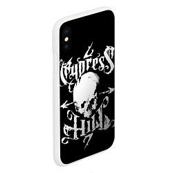 Чехол iPhone XS Max матовый Cypress hill - skull arrows, цвет: 3D-белый — фото 2