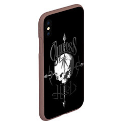 Чехол iPhone XS Max матовый Cypress hill - arrows skull, цвет: 3D-коричневый — фото 2