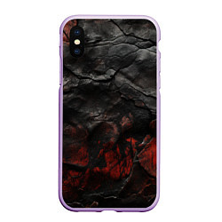 Чехол iPhone XS Max матовый Текстура из кожи, цвет: 3D-сиреневый