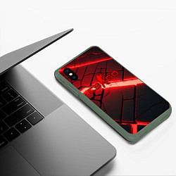 Чехол iPhone XS Max матовый CS GO red neon, цвет: 3D-темно-зеленый — фото 2