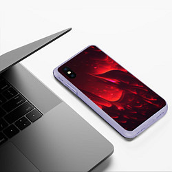 Чехол iPhone XS Max матовый Красные огоньки абстракция, цвет: 3D-светло-сиреневый — фото 2