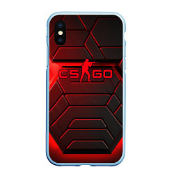 Чехол iPhone XS Max матовый Red neon CS GO, цвет: 3D-голубой