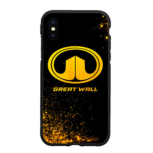 Чехол iPhone XS Max матовый Great Wall - gold gradient / 3D-Черный – фото 1