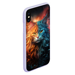 Чехол iPhone XS Max матовый Сердитый котик, цвет: 3D-светло-сиреневый — фото 2