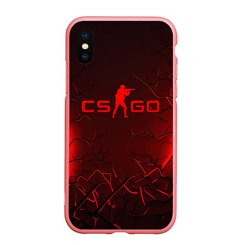 Чехол iPhone XS Max матовый CSGO logo dark red / 3D-Баблгам – фото 1