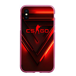 Чехол iPhone XS Max матовый CS GO red light