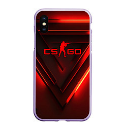 Чехол iPhone XS Max матовый CS GO red light, цвет: 3D-светло-сиреневый