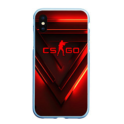 Чехол iPhone XS Max матовый CS GO red light, цвет: 3D-голубой