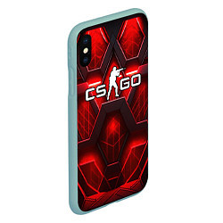 Чехол iPhone XS Max матовый CS GO red space abstract, цвет: 3D-мятный — фото 2