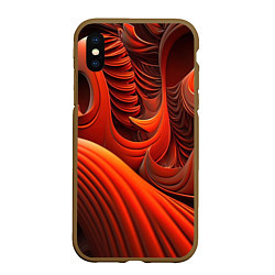 Чехол iPhone XS Max матовый Оранжевая абстракция