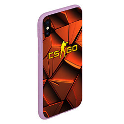 Чехол iPhone XS Max матовый CSGO orange logo, цвет: 3D-сиреневый — фото 2