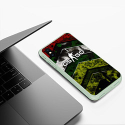 Чехол iPhone XS Max матовый CSGO абстрактный камуфляж, цвет: 3D-салатовый — фото 2