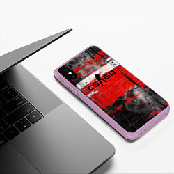 Чехол iPhone XS Max матовый CS GO краска, цвет: 3D-сиреневый — фото 2