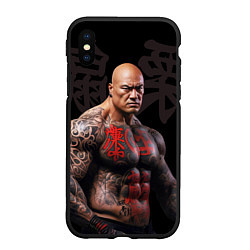 Чехол iPhone XS Max матовый Irezumi tattoo triad, цвет: 3D-черный