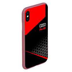 Чехол iPhone XS Max матовый Ауди - sportwear, цвет: 3D-малиновый — фото 2