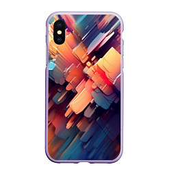 Чехол iPhone XS Max матовый Цветная абстракция каменных сланцев, цвет: 3D-светло-сиреневый