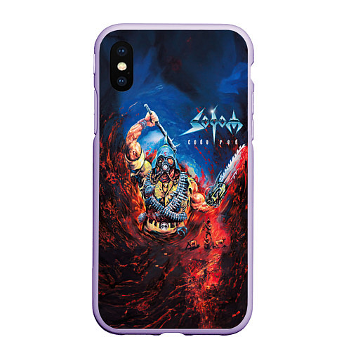 Чехол iPhone XS Max матовый Sodom Cod red / 3D-Светло-сиреневый – фото 1