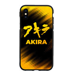 Чехол iPhone XS Max матовый Akira - gold gradient, цвет: 3D-черный