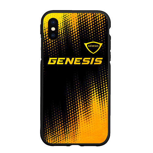 Чехол iPhone XS Max матовый Genesis - gold gradient: символ сверху / 3D-Черный – фото 1