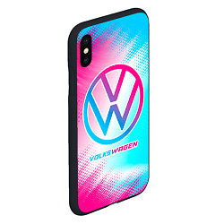 Чехол iPhone XS Max матовый Volkswagen neon gradient style, цвет: 3D-черный — фото 2