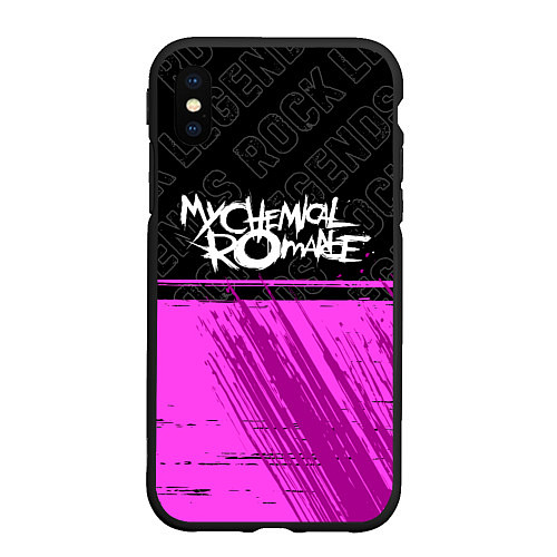 Чехол iPhone XS Max матовый My Chemical Romance rock legends: символ сверху / 3D-Черный – фото 1