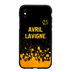 Чехол iPhone XS Max матовый Avril Lavigne - gold gradient: символ сверху